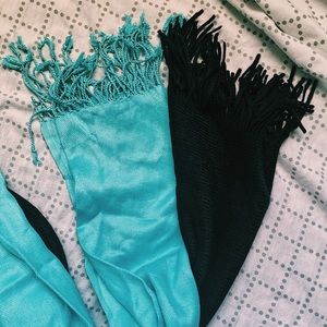 BLACK AND BLUE SCARVES